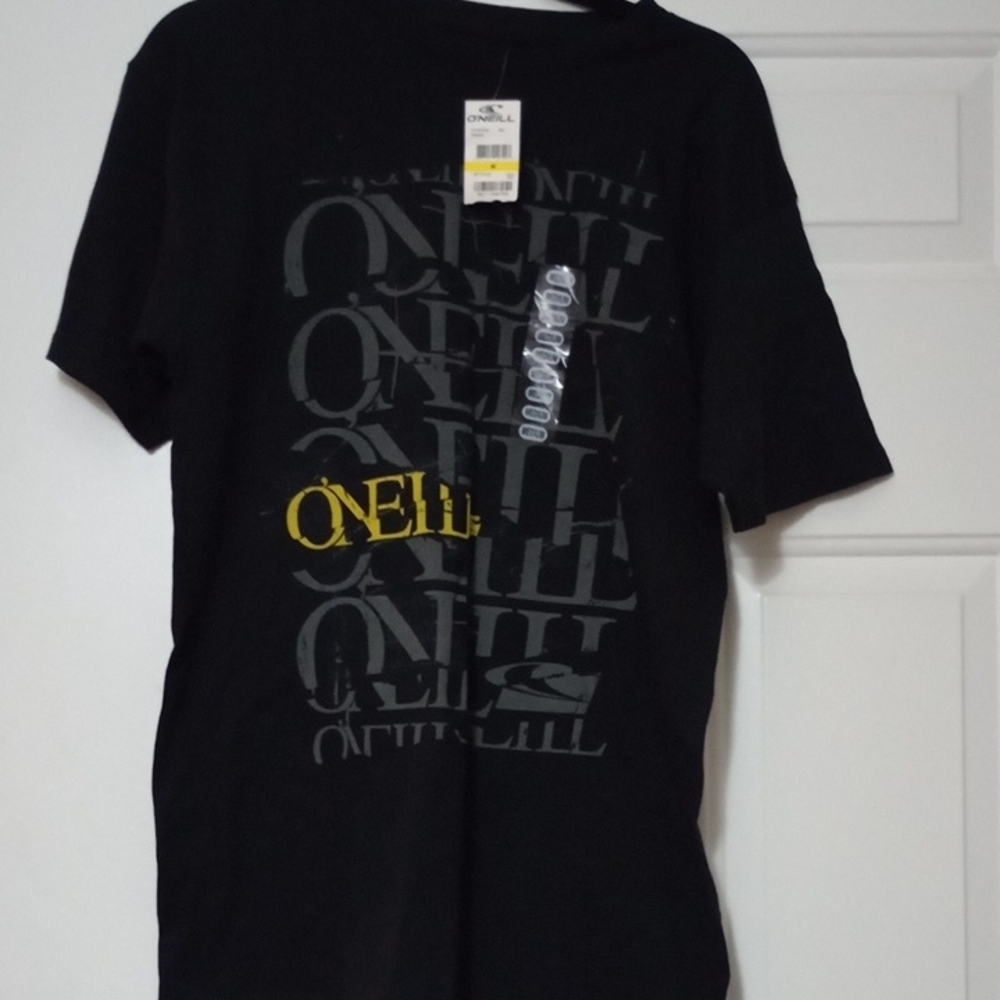 NWT O'Neill Mens Black Tee with Yellow Graphic Size M